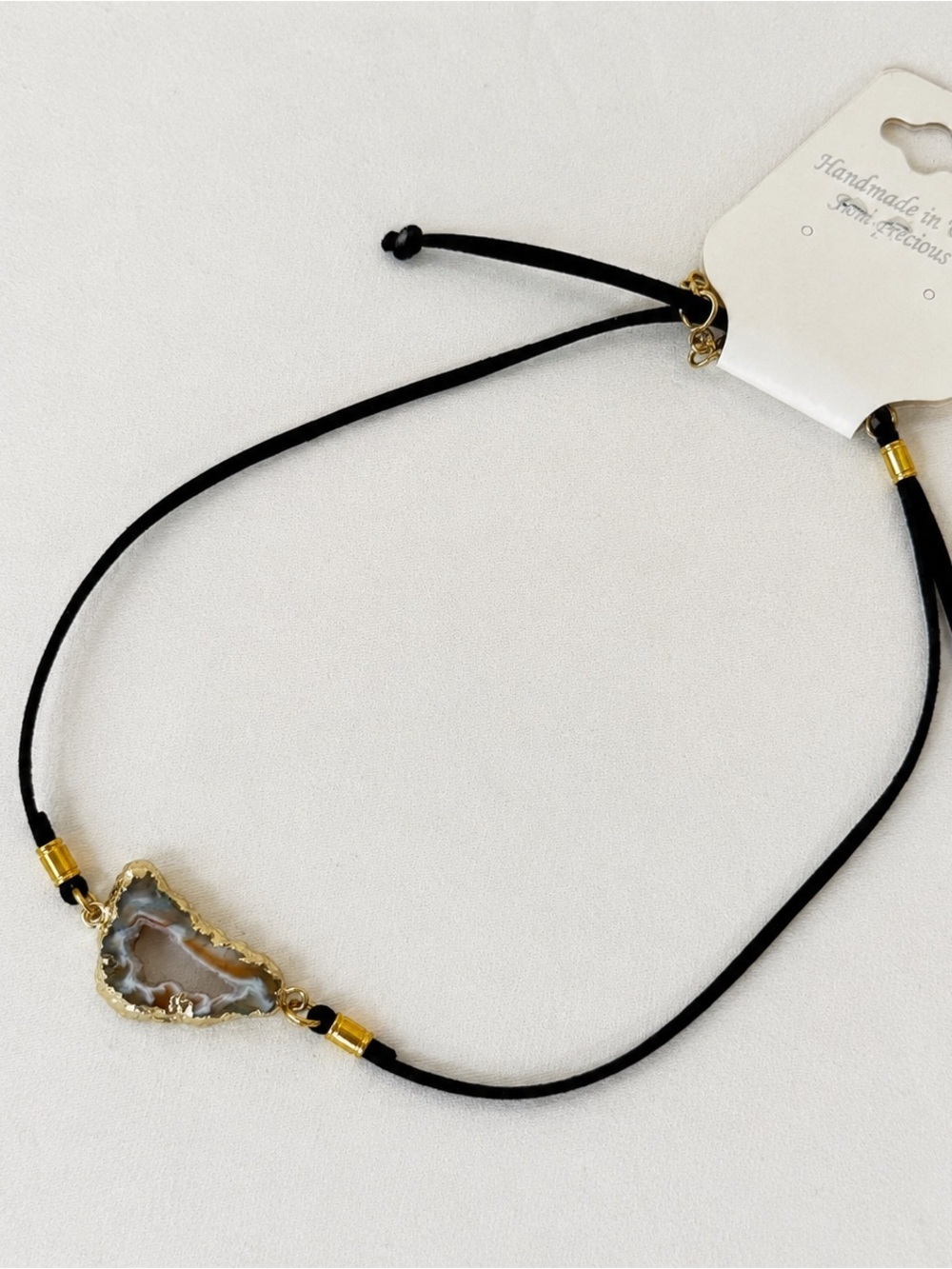 Boutique Semi-Precious Stone Cord Necklace NWT
